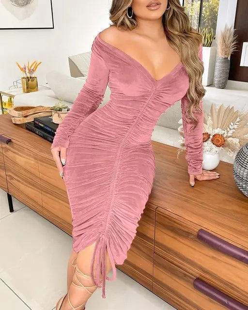 Vestido tubo de terciopelo