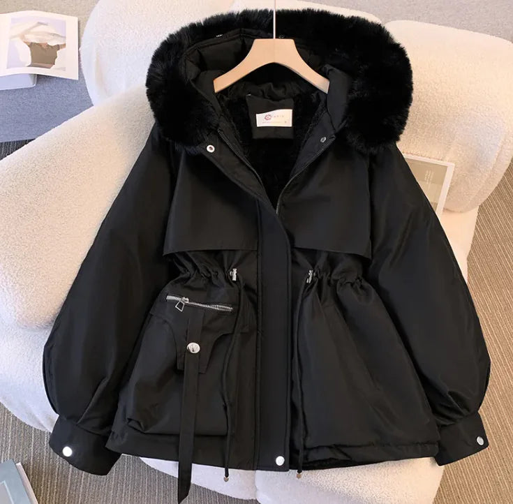 Abrigo de invierno acogedor de talla grande estilo coreano