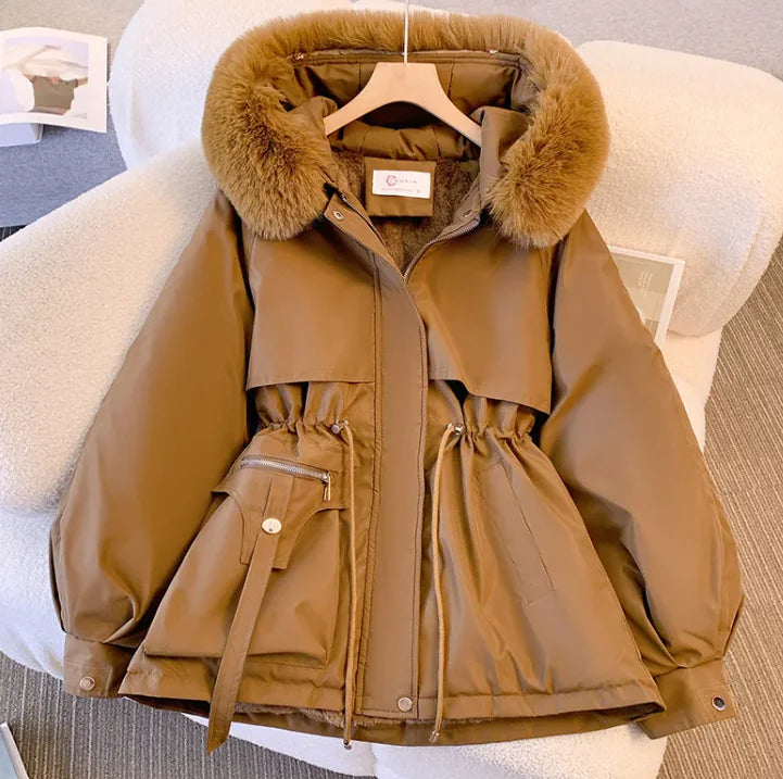 Abrigo de invierno acogedor de talla grande estilo coreano