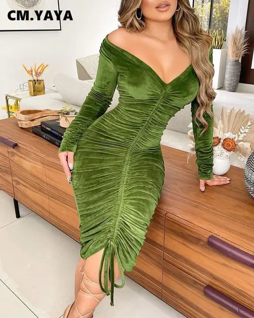 Vestido tubo de terciopelo