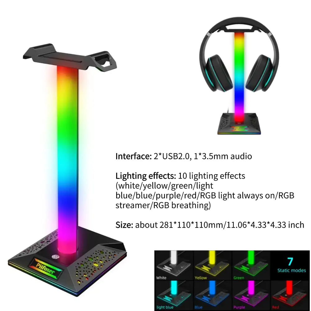 Soporte para auriculares para juegos RGB