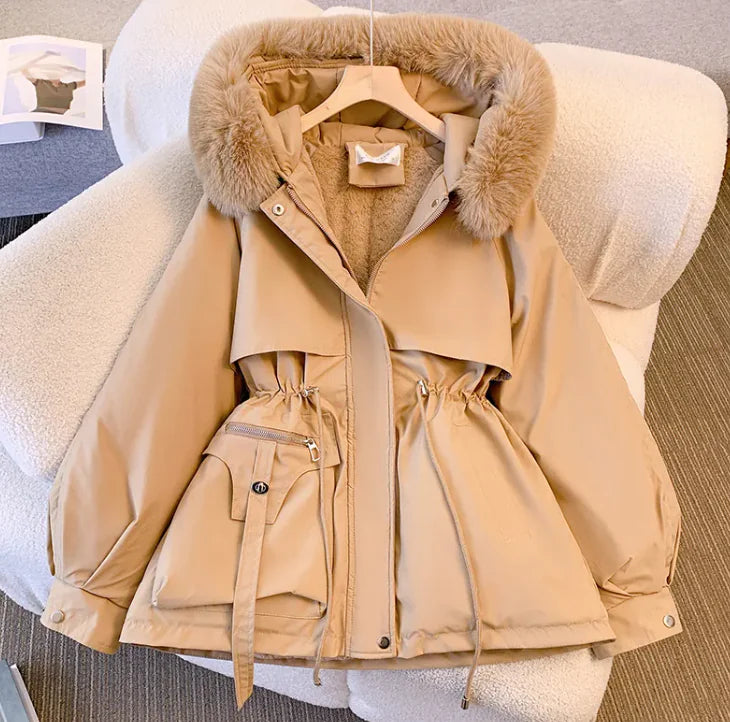 Abrigo de invierno acogedor de talla grande estilo coreano